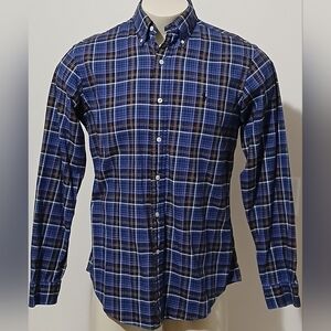 Ralph Lauren Mens Custom Fit Button - Down Long Sleeve Plaid Shirt Size M